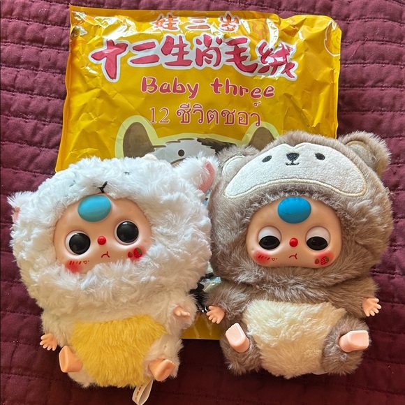 Cute Animal Plush Backpack - White and Brown! Baby three! Zodiac series - Picture 1 of 6